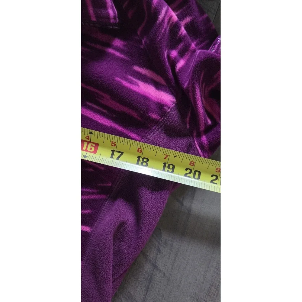 Columbia Fuchsia & Pink Print Fleece 1/4 Zip Pullover Jacket Youth XL